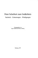 Peter Scheibert Zum Gedächtnis: Nachrufe, Erinnerungen, Würdigungen (Schriften Der Universitätsbibliothek Marburg) (German Edition)