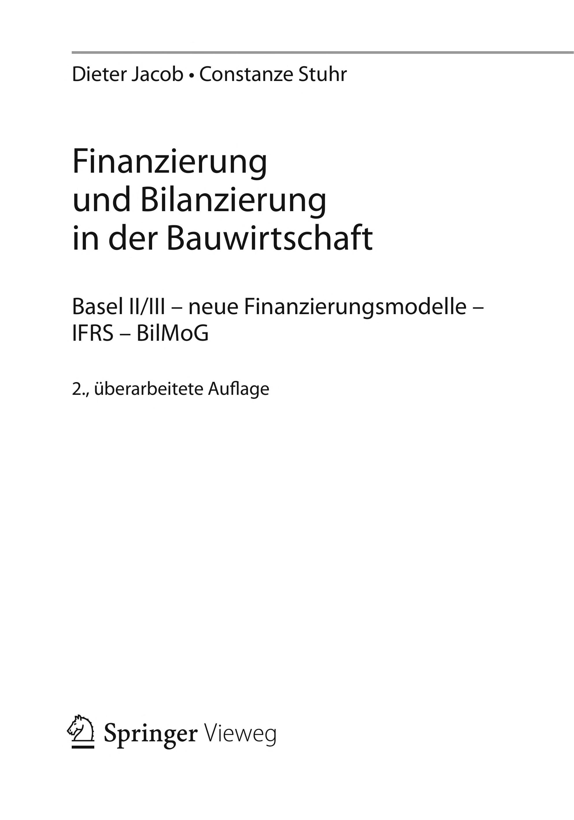 Finanzierung und Bilanzierung in der Bauwirtschaft