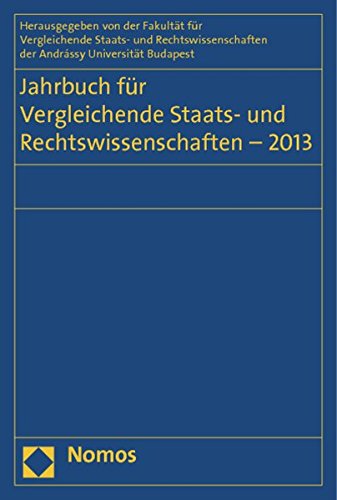 Jahrbuch Fur Vergleichende Staats und Rechtswissenschaften 2013