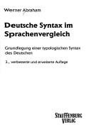 Deutsche Syntax Im Sprachenvergleich