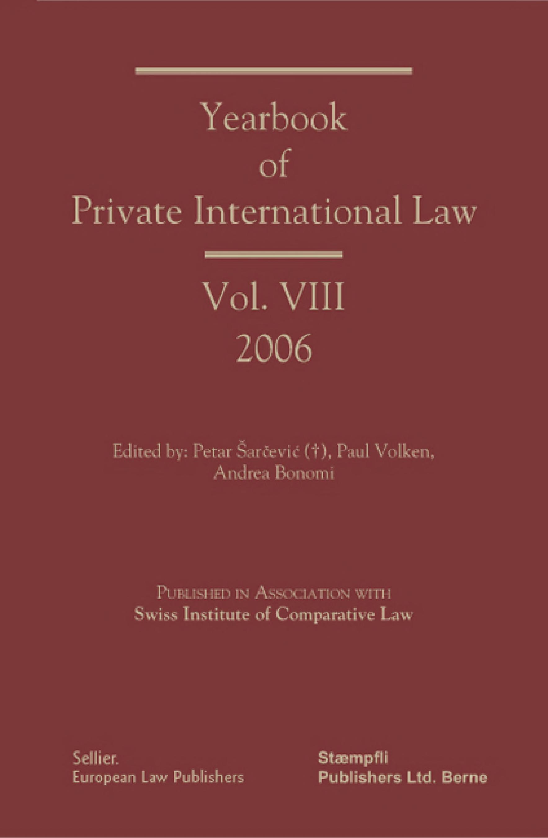 Yearbook of private international law