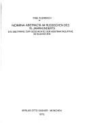 Nomina Abstracta Im Russischen des 16. Jahrhunderts