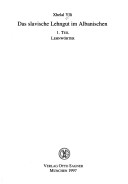 Das Slavische Lehngut Im Albanischen
