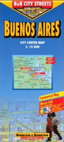 B B Buenos Aires Laminated Map City Streets
