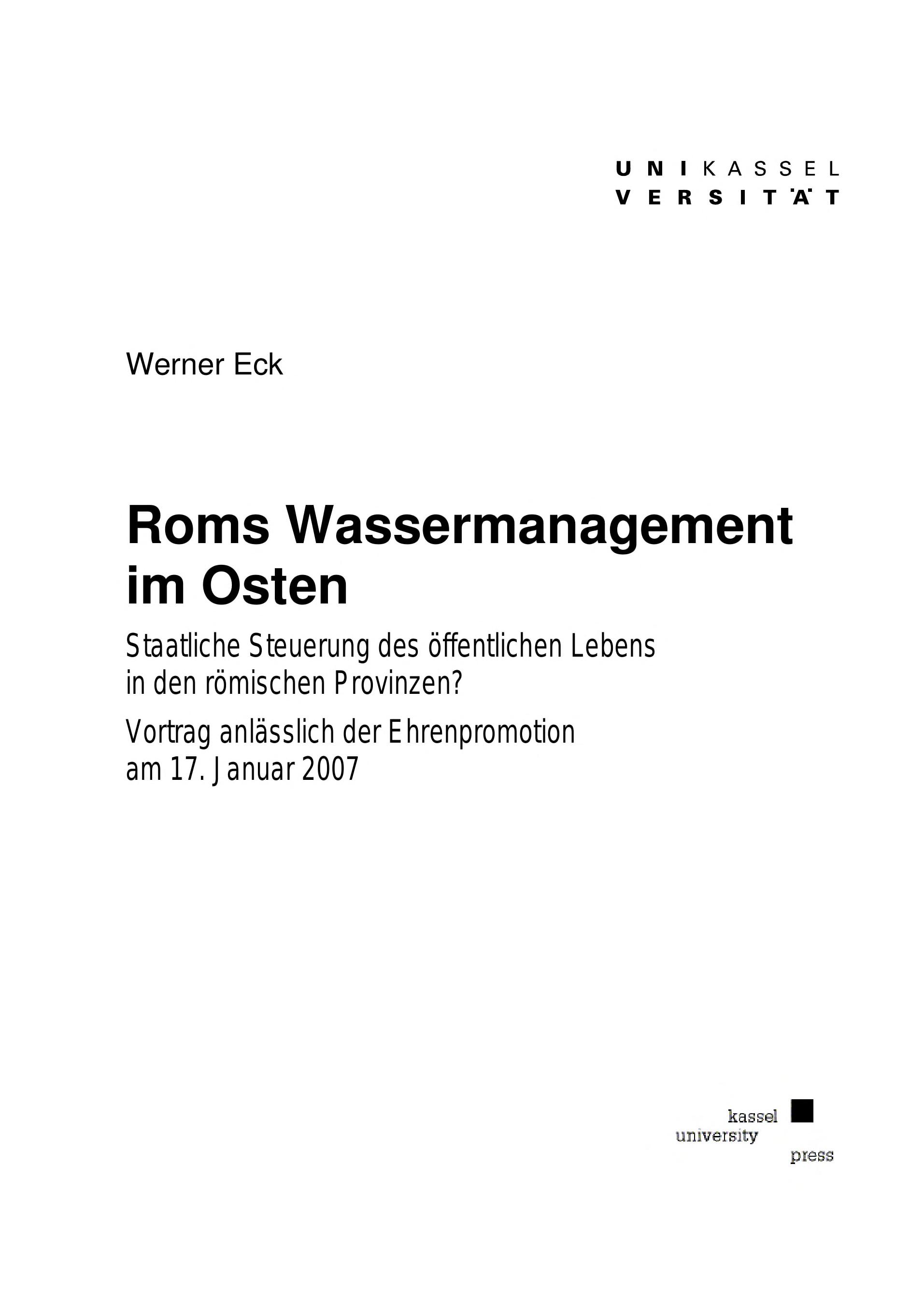 Roms Wassermanagement Im Osten