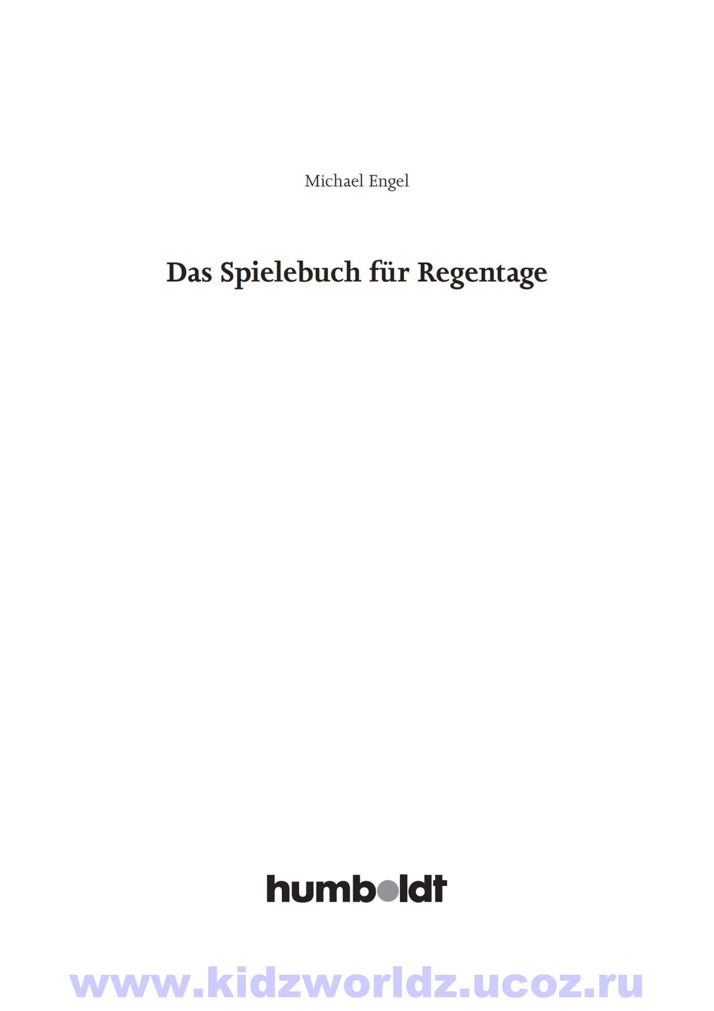 Das Spielebuch fu r Regentage
