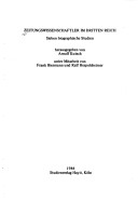 Zeitungswissenschaftler Im Dritten Reich