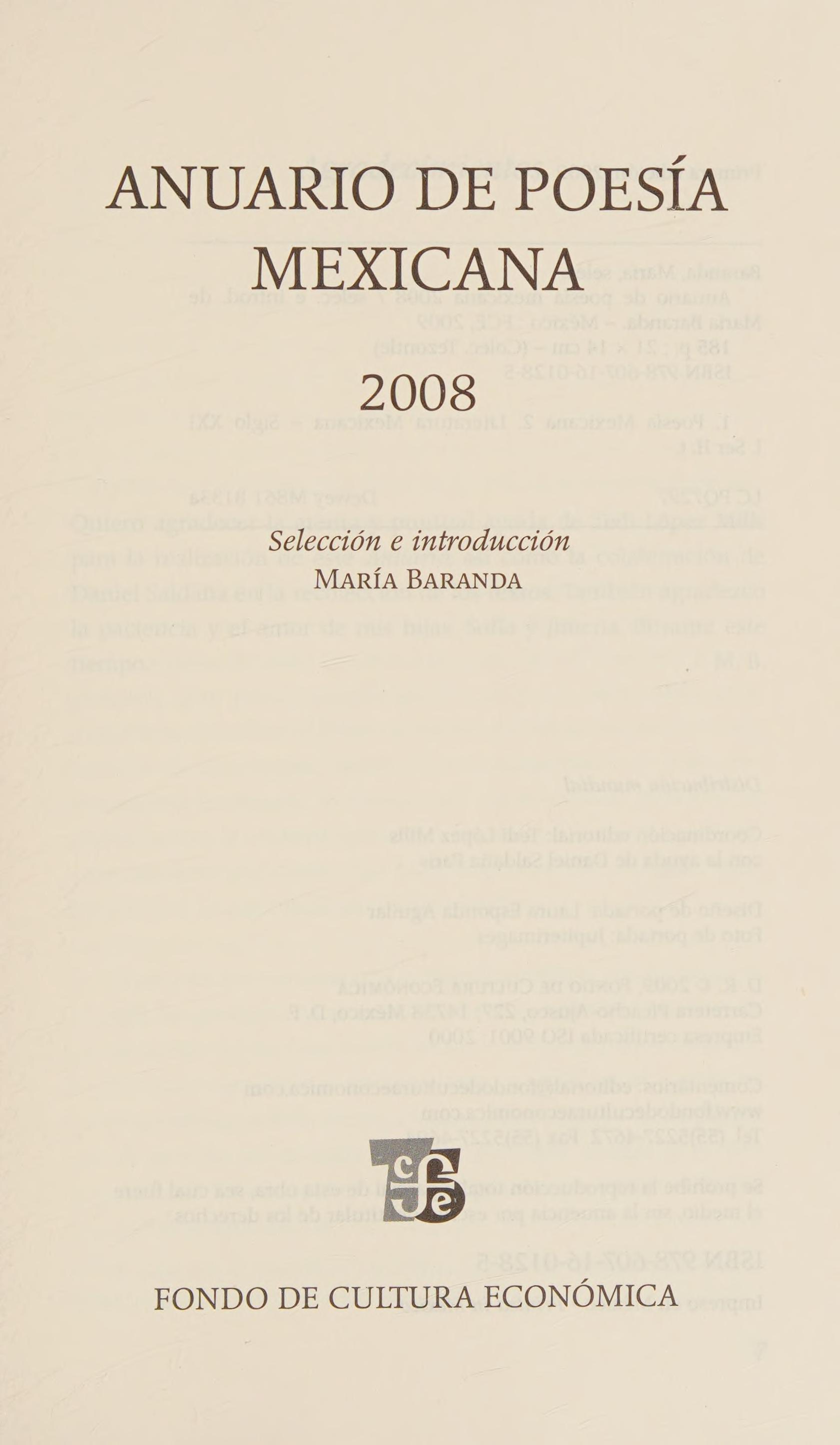 Anuario de poesia mexicana 2008