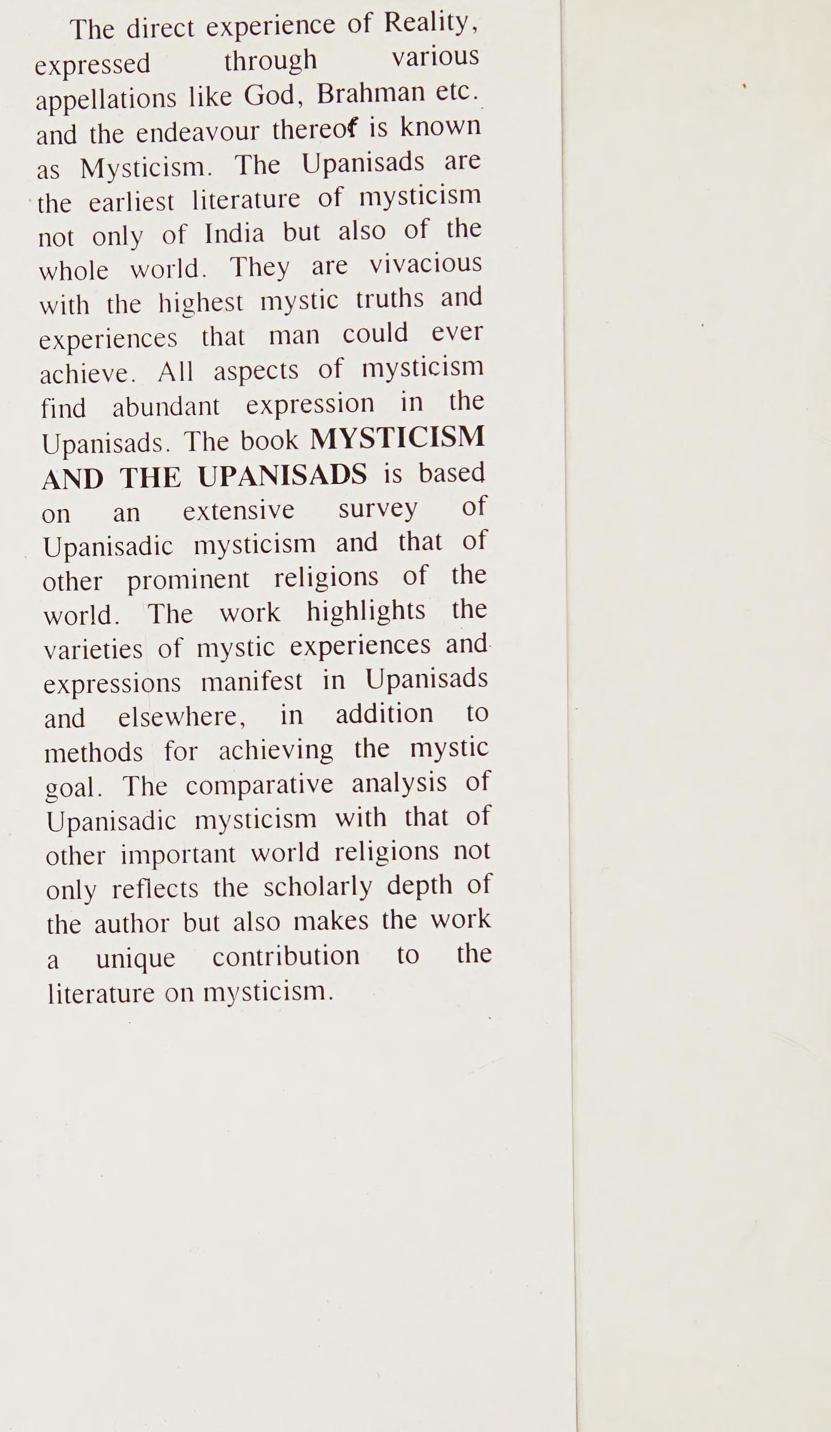 Mysticism in the Upaniṣads