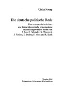 Die Deutsche Politische Rede