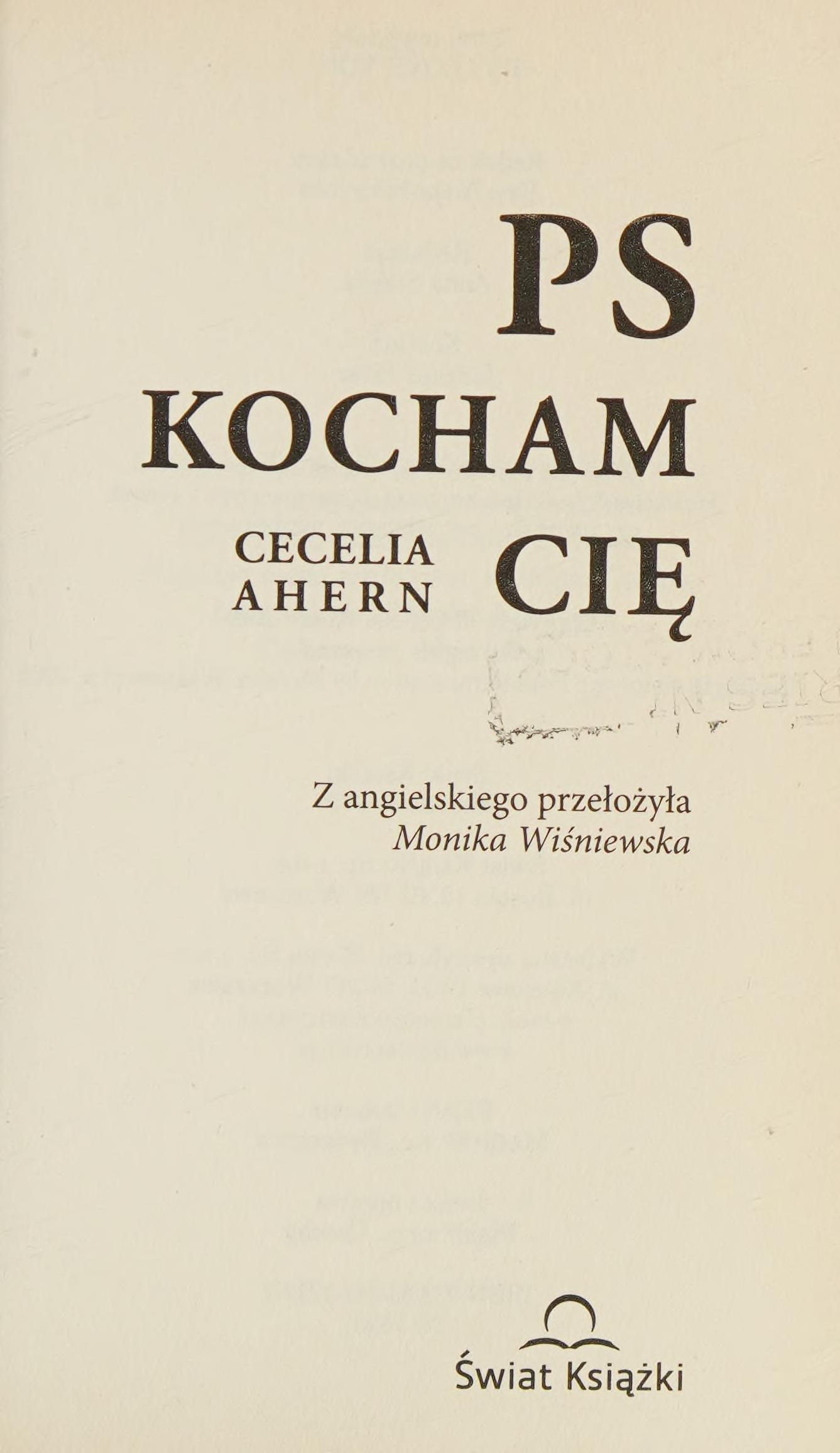 Ps Kocham Cię