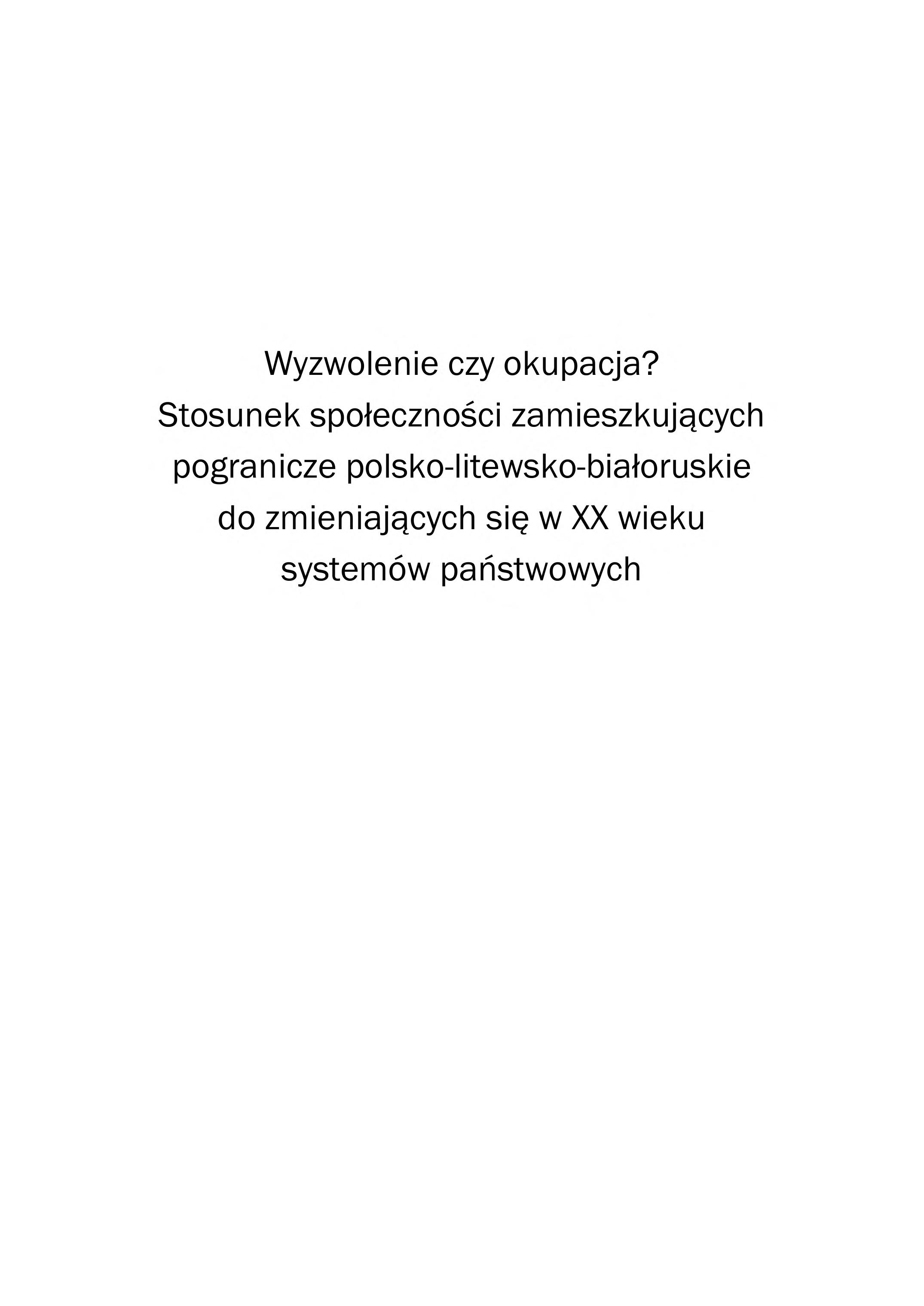 Wyzwolenie Czy Okupacja?