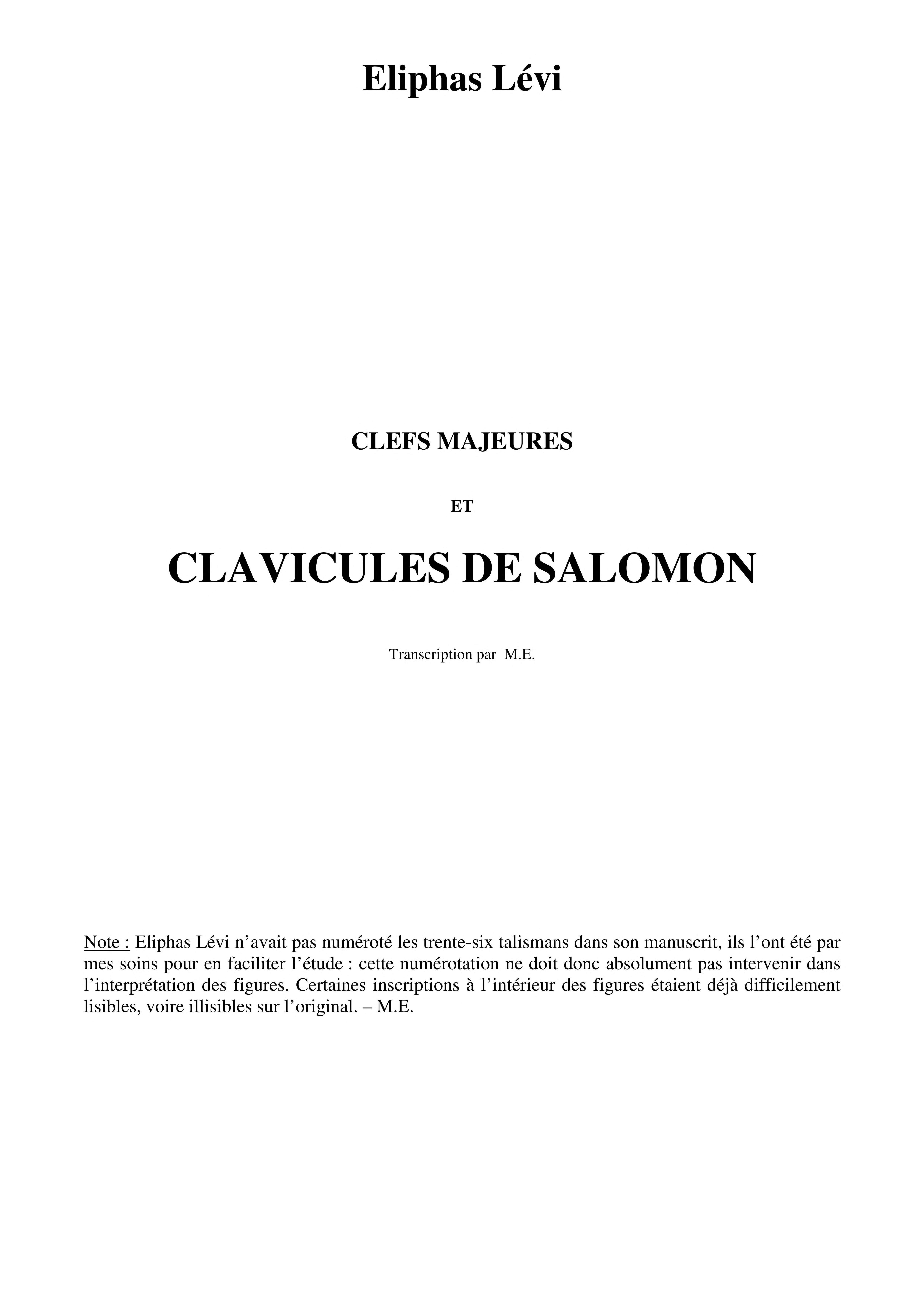 LAS CLAVÍCULAS DE SALOMÓN