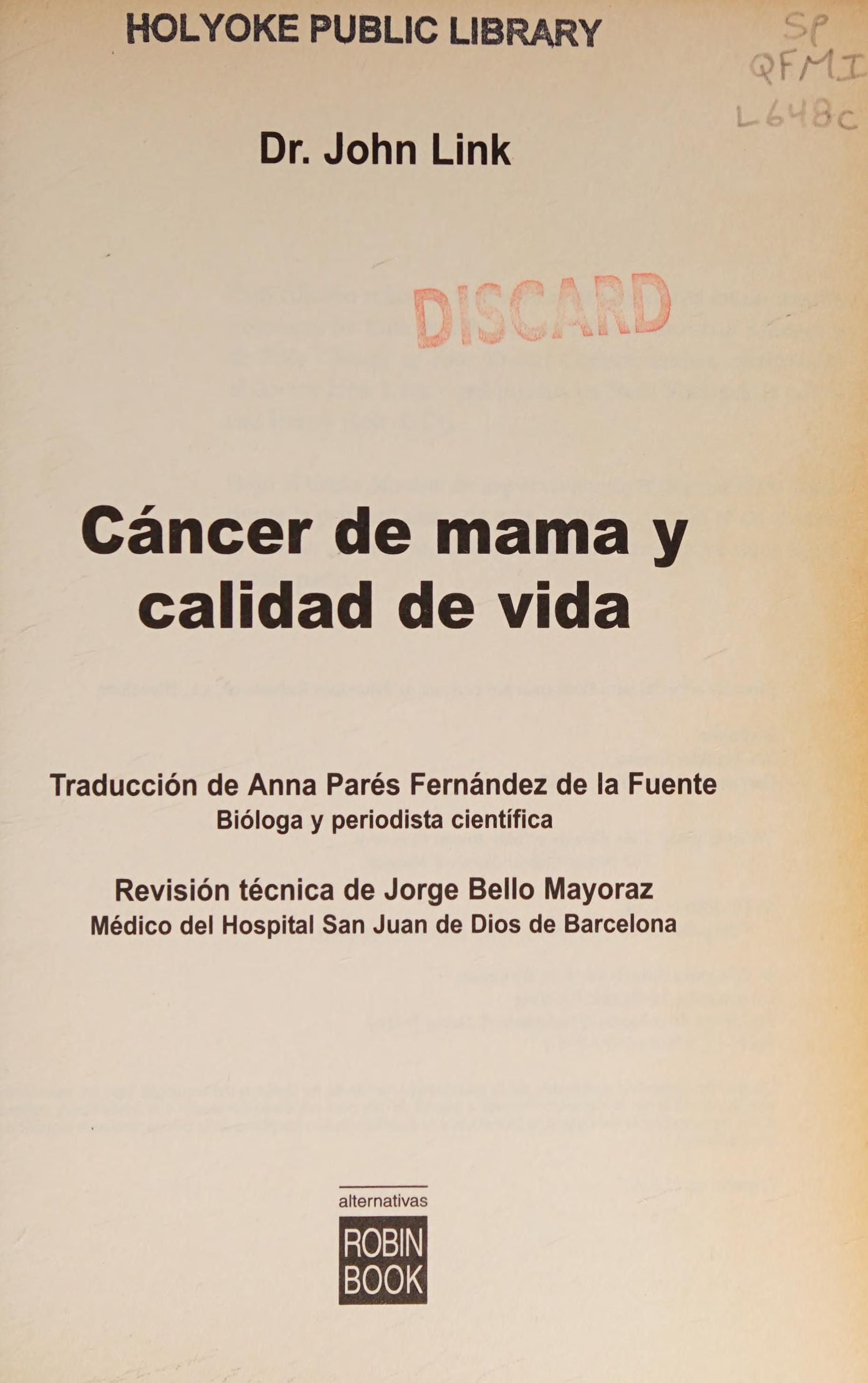 Cancer De Mama Y Calidad De Vida Spanish Edition