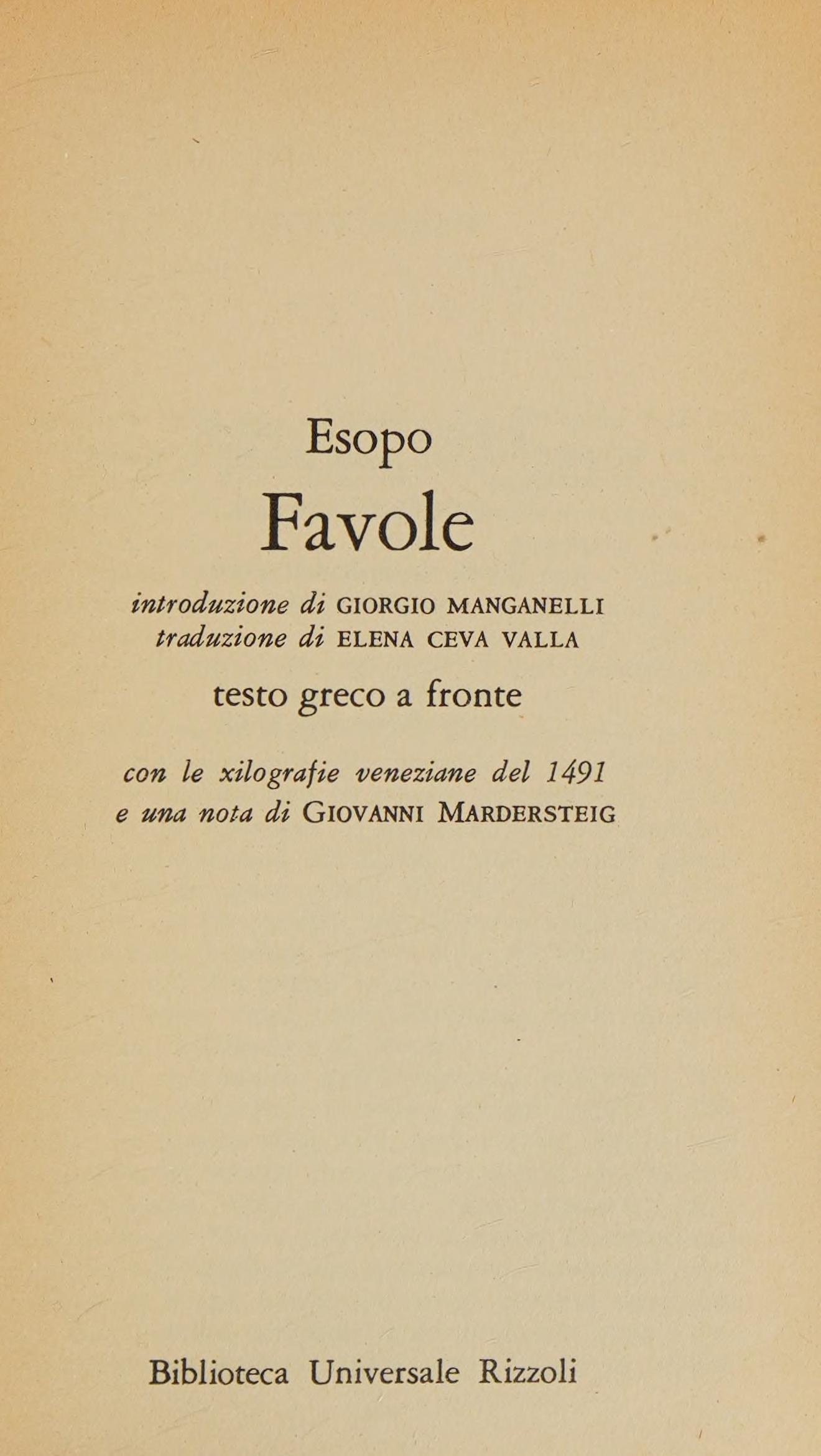 Favole. Testo Greco a Fronte