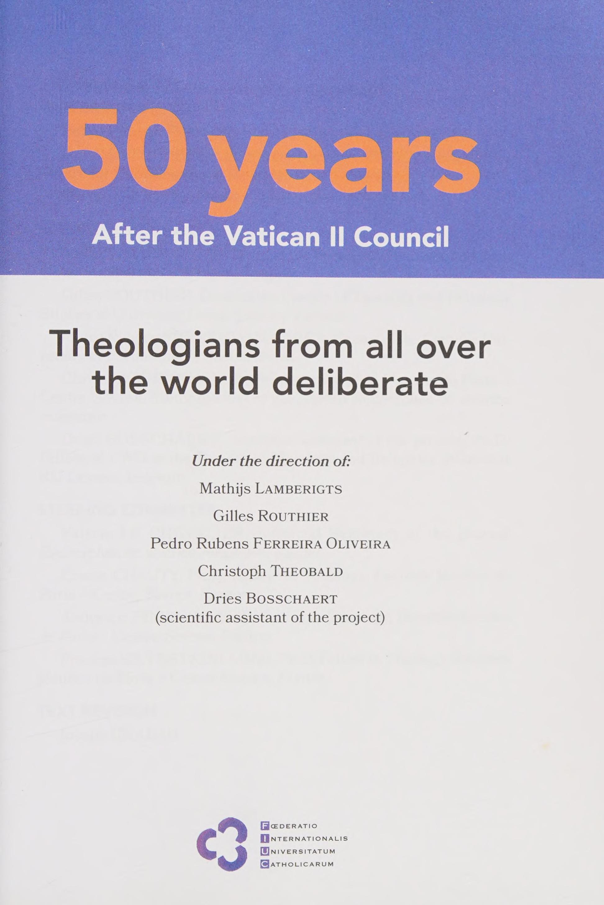 50 Years After the Vatican II Council
