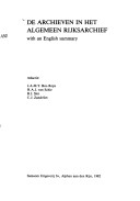De Archieven in Het Algemeen Rijksarchief