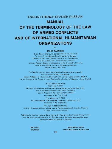 Manual Of The Terminology Of The Law Of Armed Conflicts And Of International Humanitarian Organizations