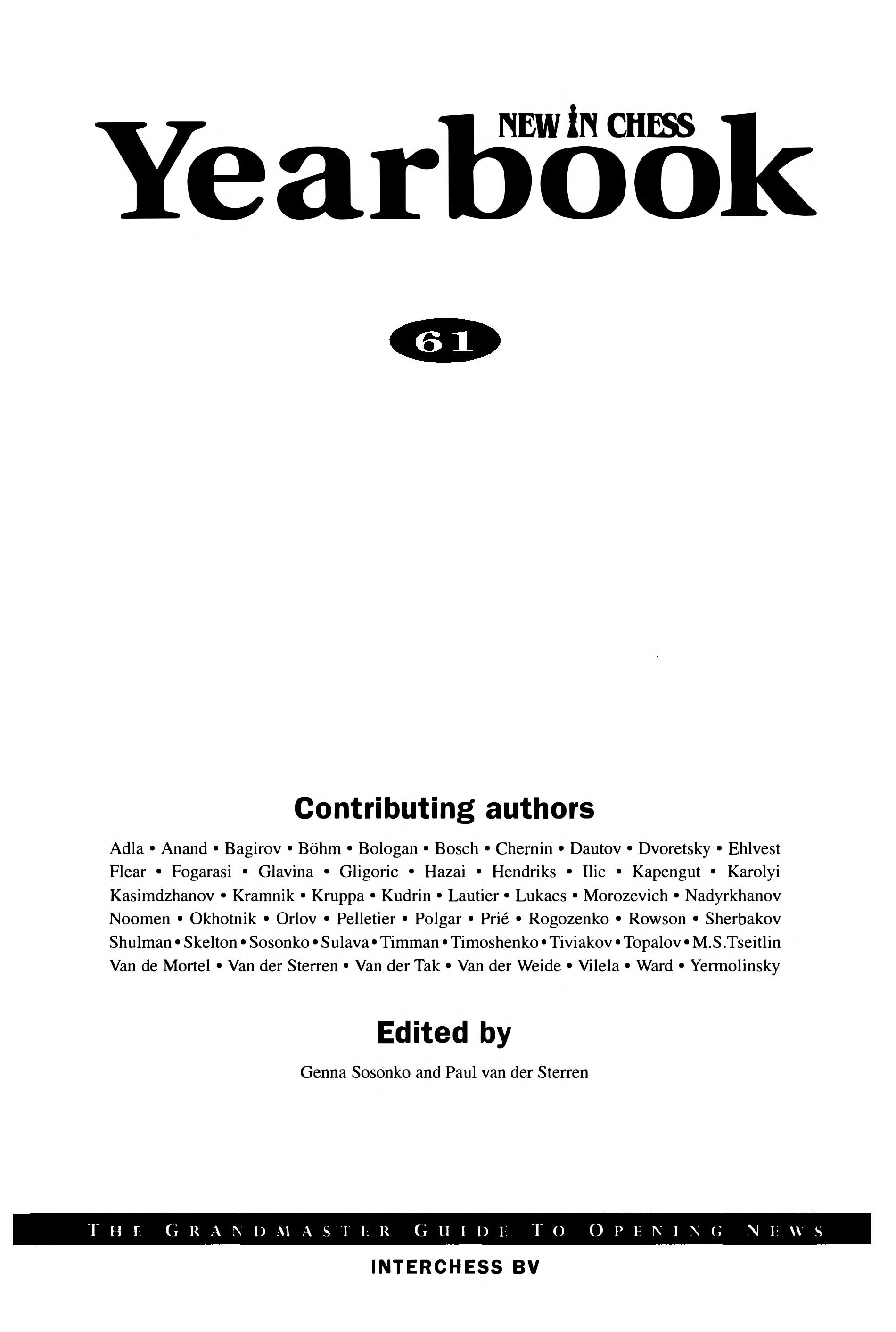 New in chess yearbook
