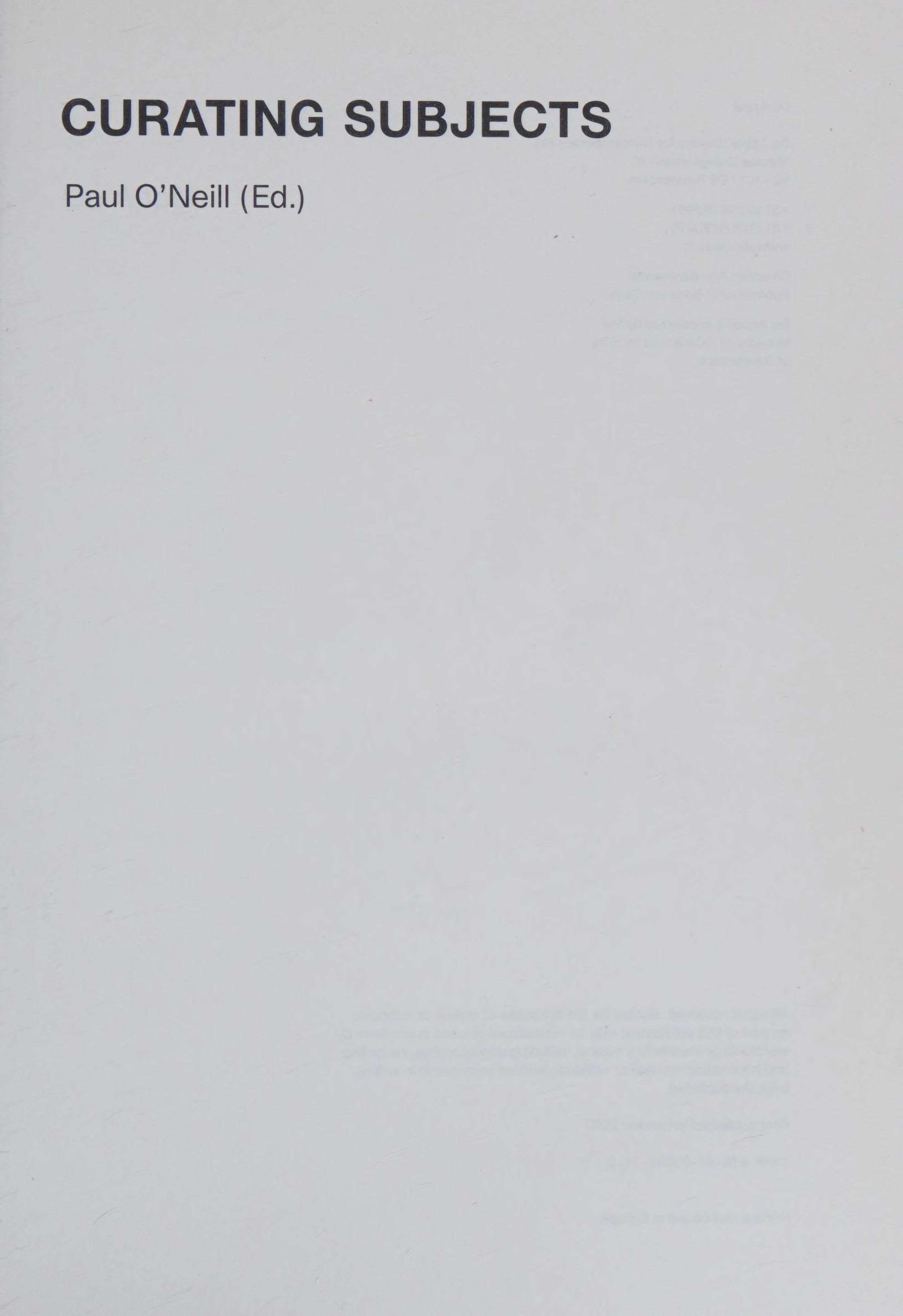 Curating Subjects