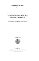Das Sogenannte Kai Adversativum: Zur Semantik Einer Griechischen Partikel (Acta Universitatis Upsaliensis : Studia Graeca Upsaliensia ; 13) (German Edition)