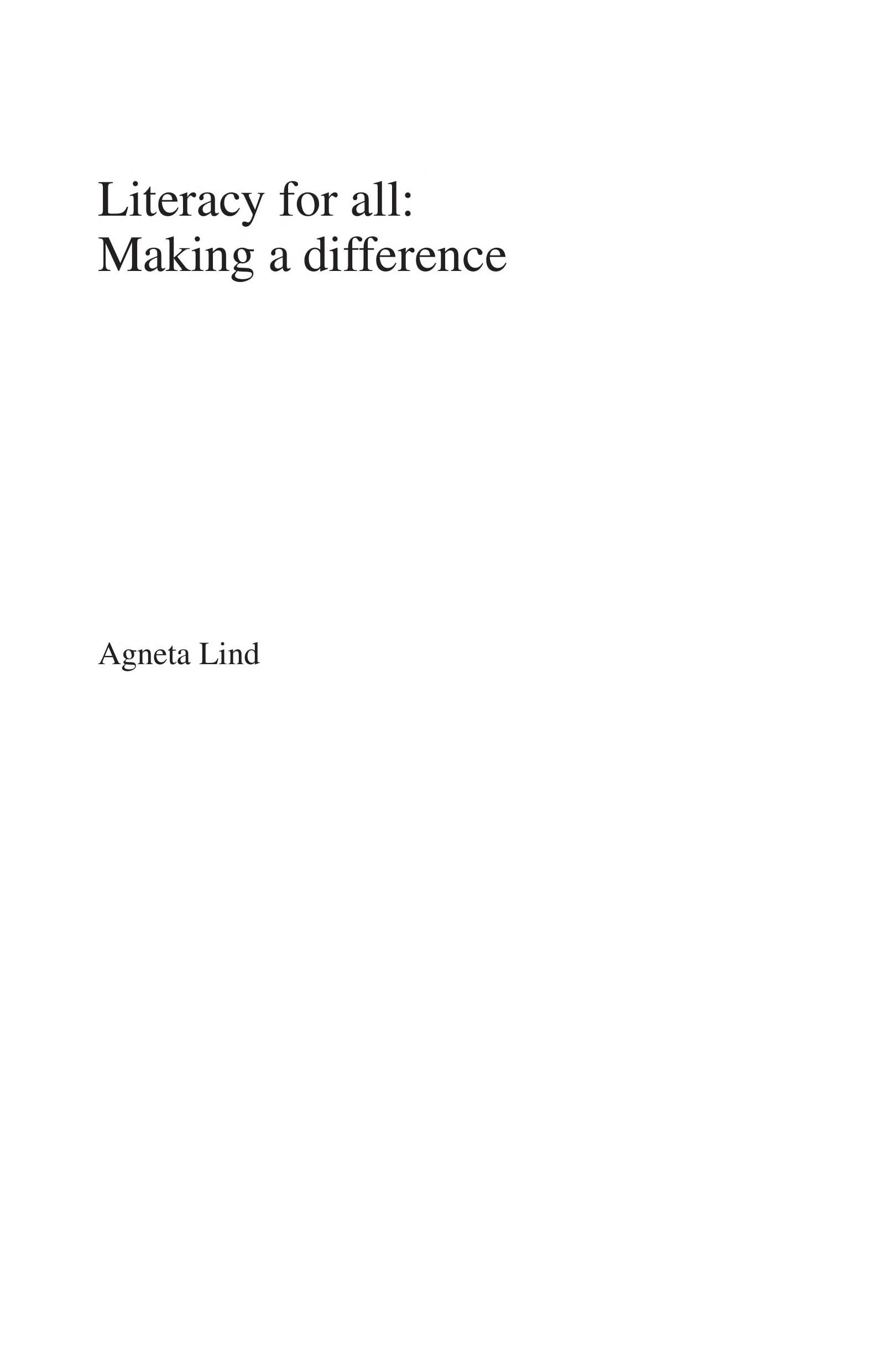 Literacy for All