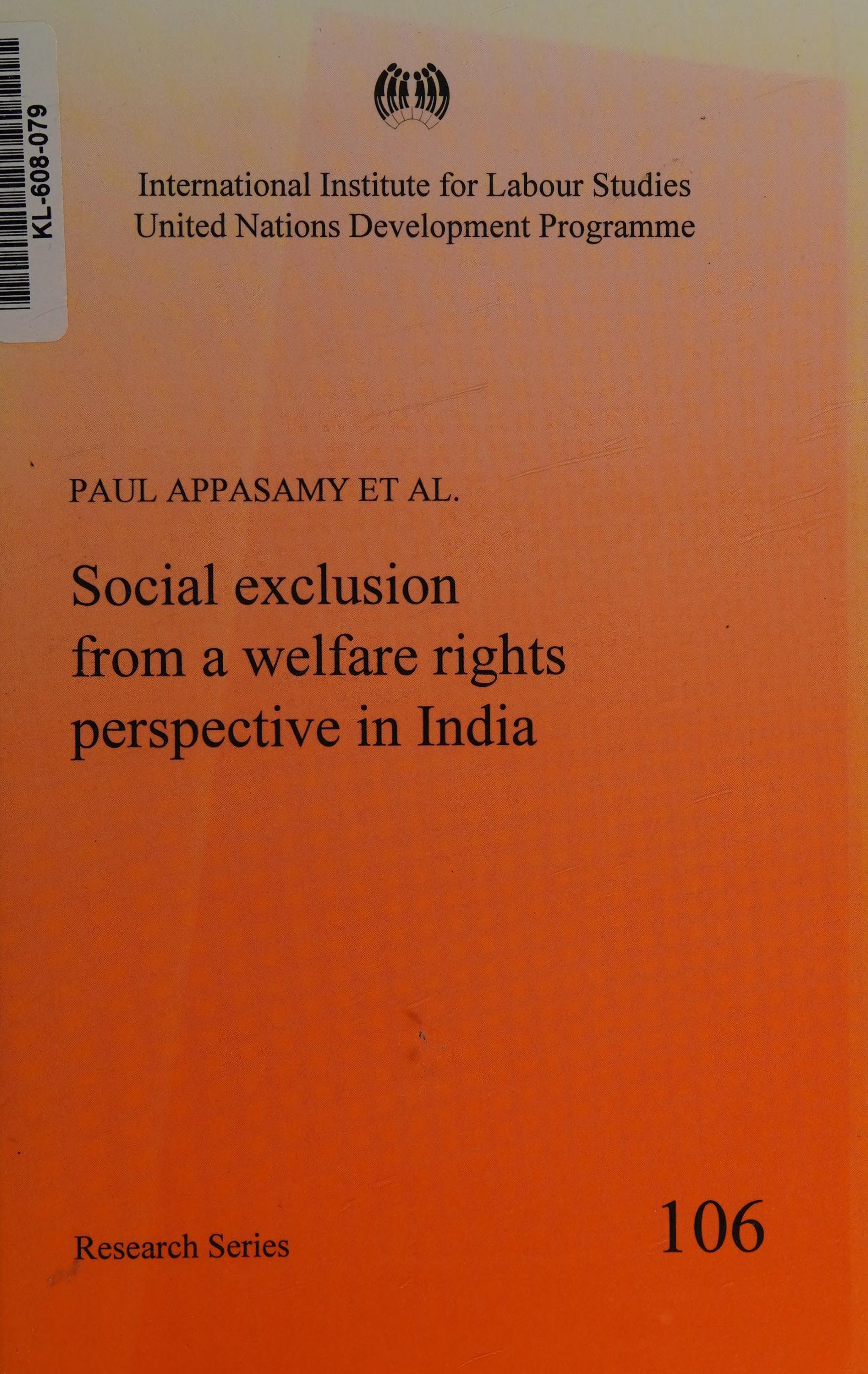 Social Exclusion from a Welfare Rights Perspective in India