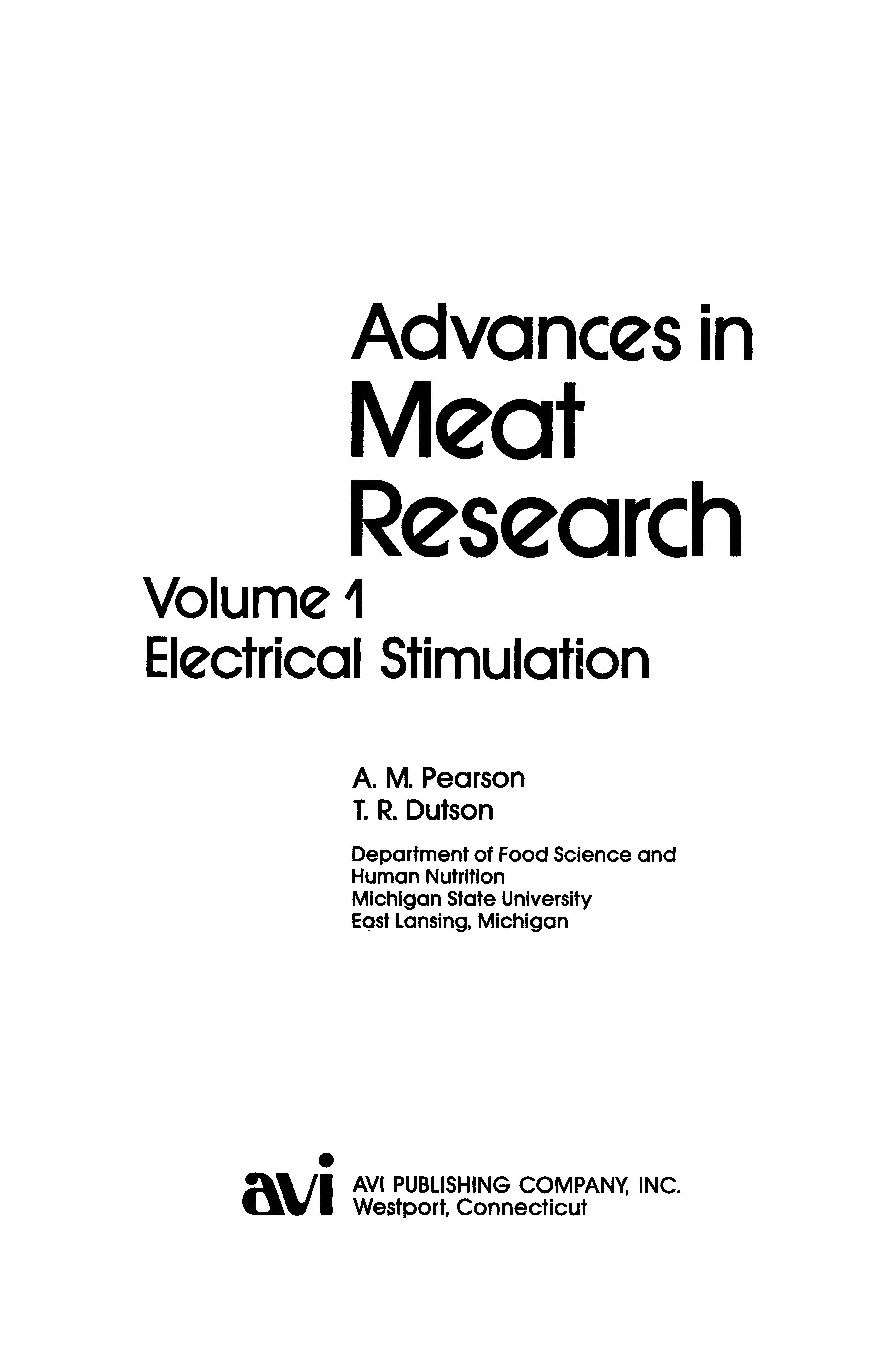 Advances in Meat Research