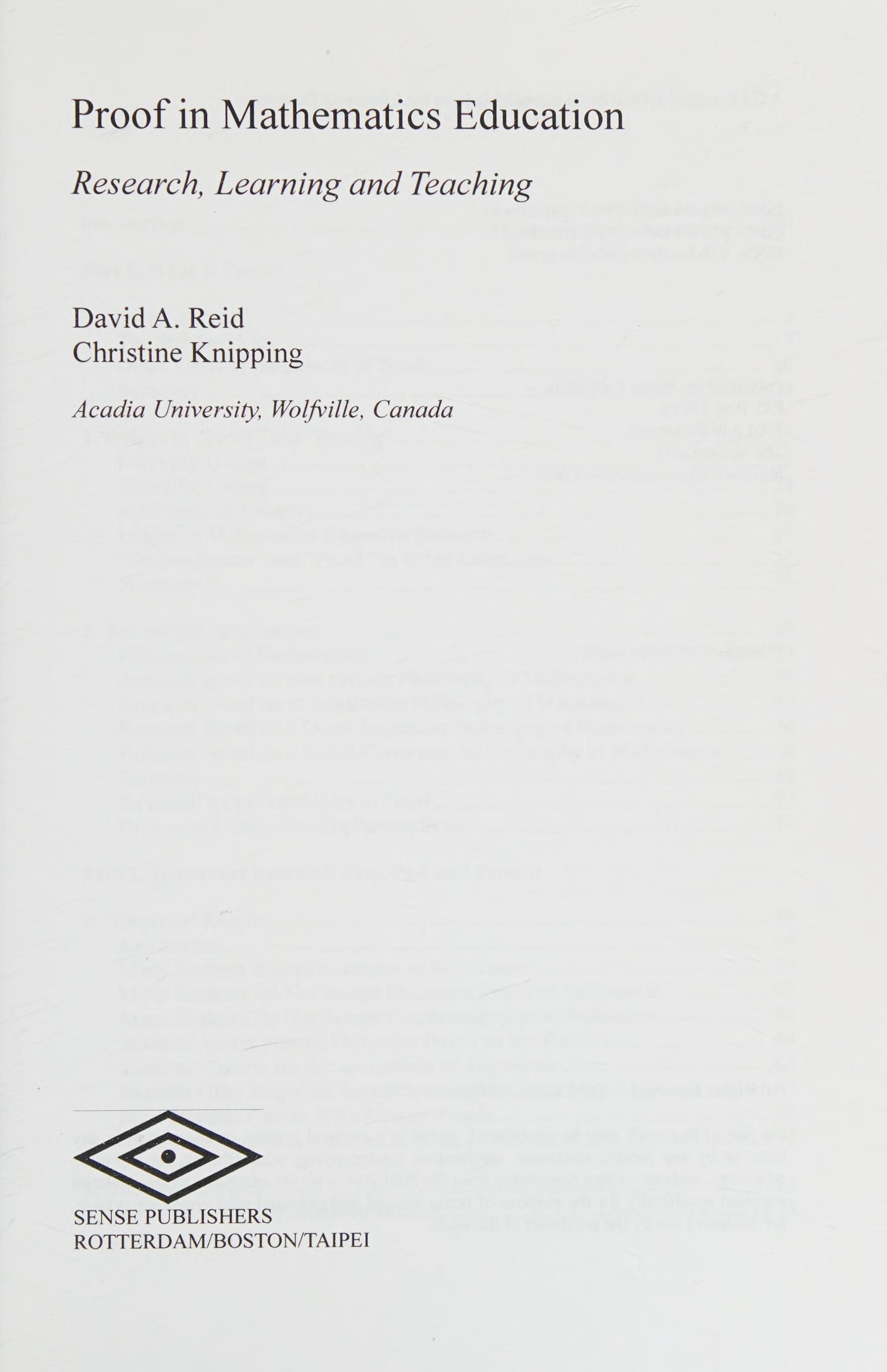 Proof in Mathematics Education