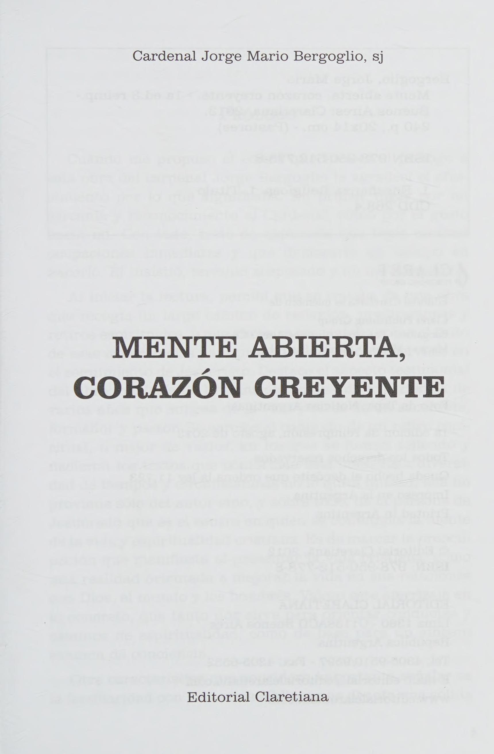 Mente Abierta, Corazón Creyente