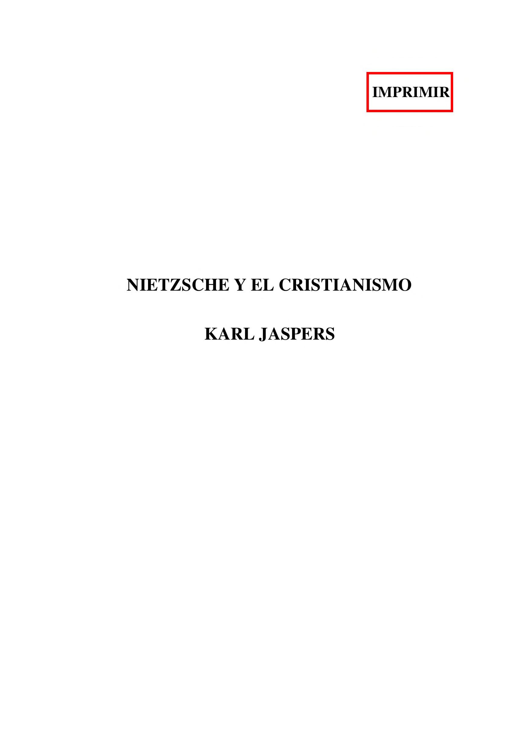 NIETZCHE y EL CRISTIANISMO