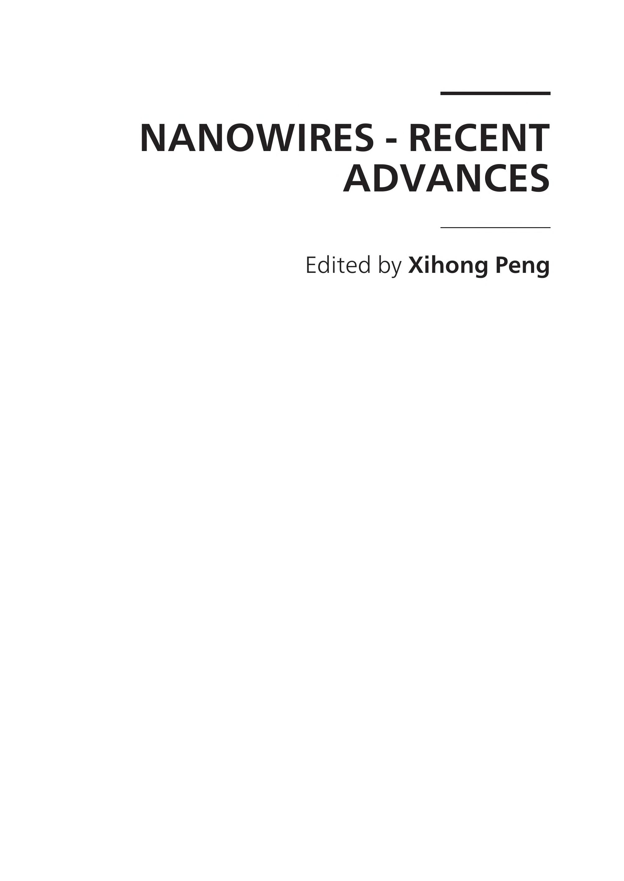 Nanowires - Recent Advances