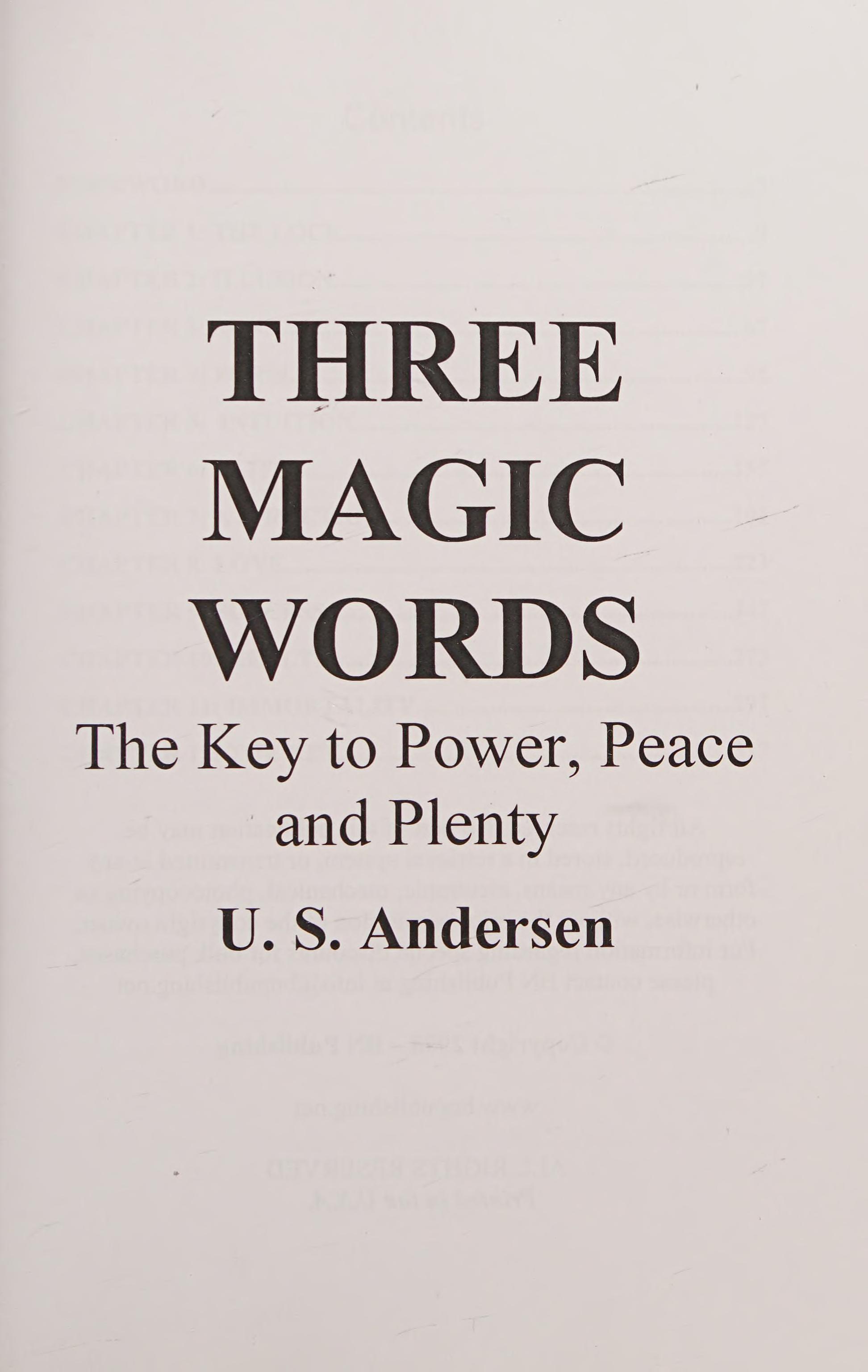 Three Magic Words