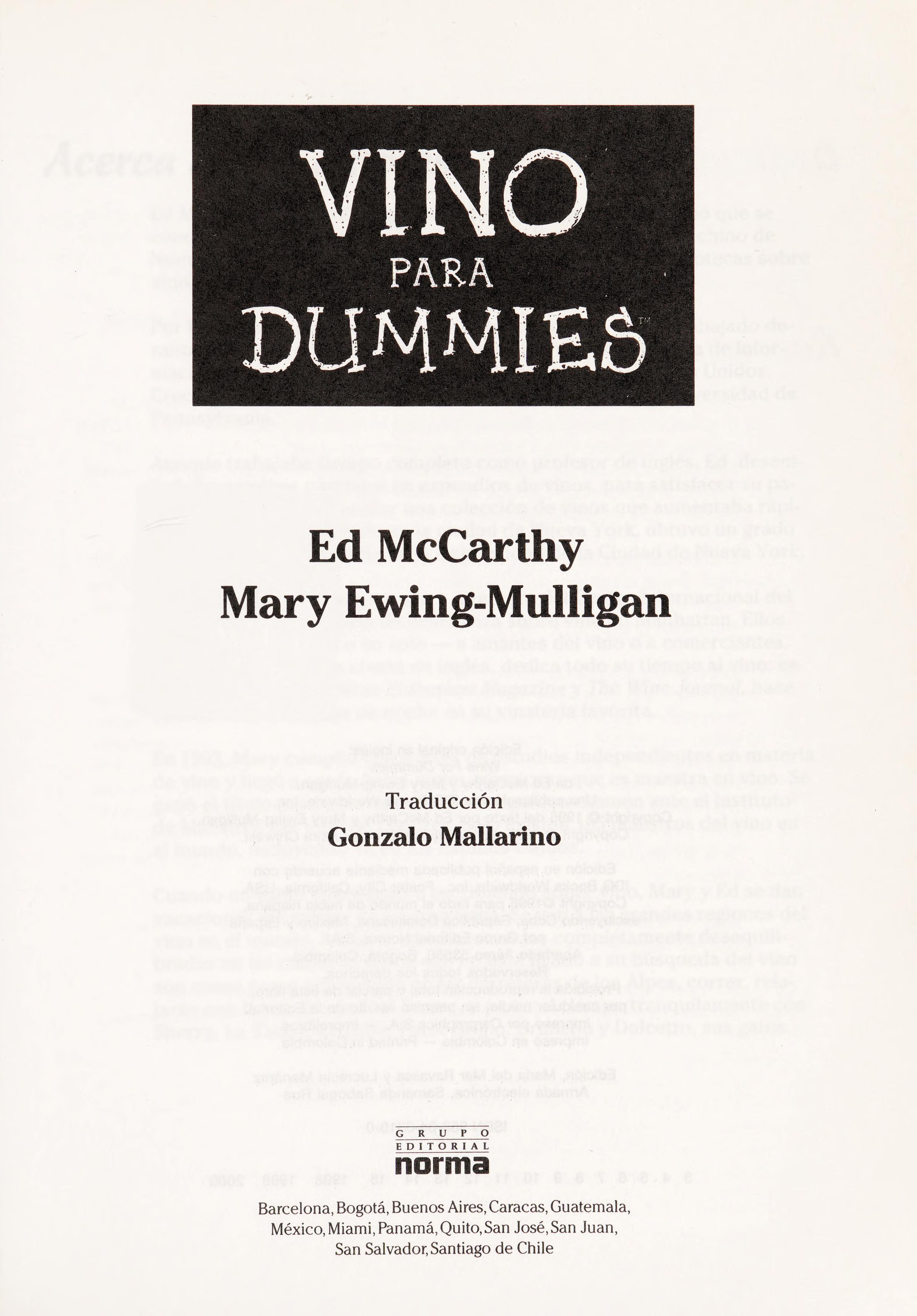 Vino Para Dummies