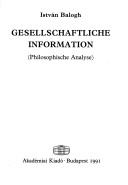Gesellschaftliche Information (Philosophische Analyse) (German Edition)