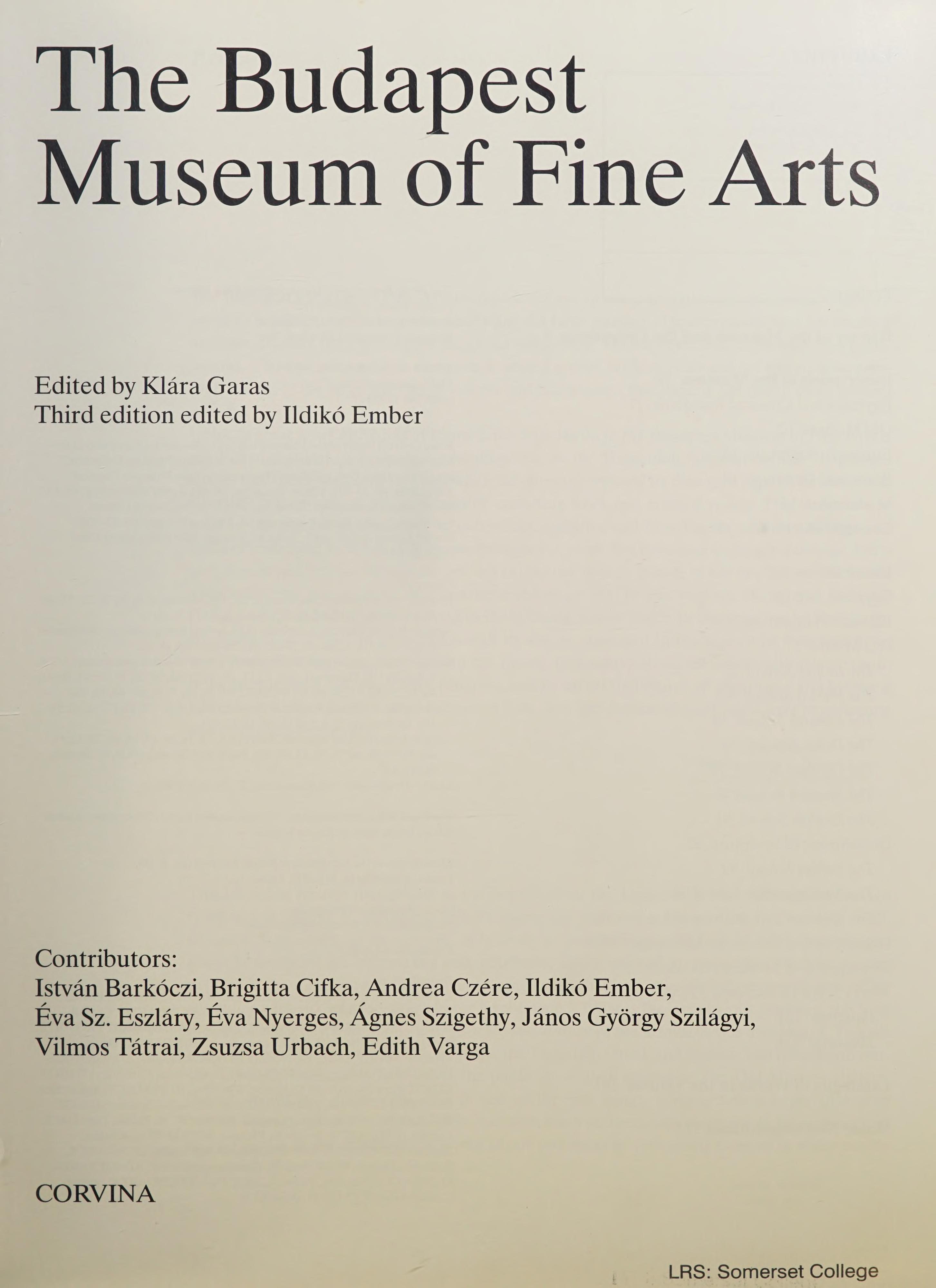 The Budapest Museum Of Fine Arts