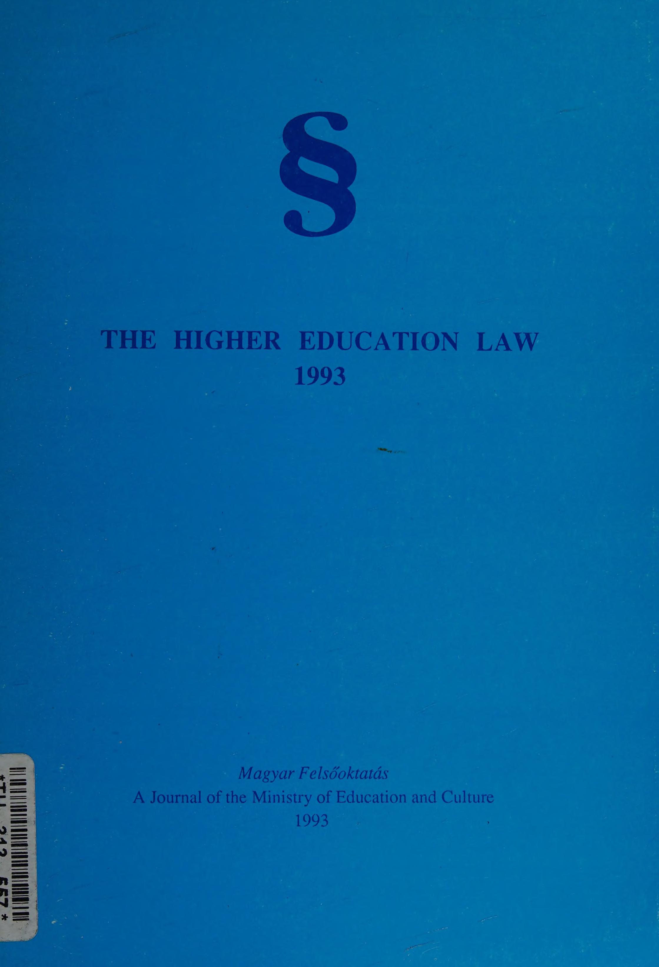 The Higher Education Law 1993