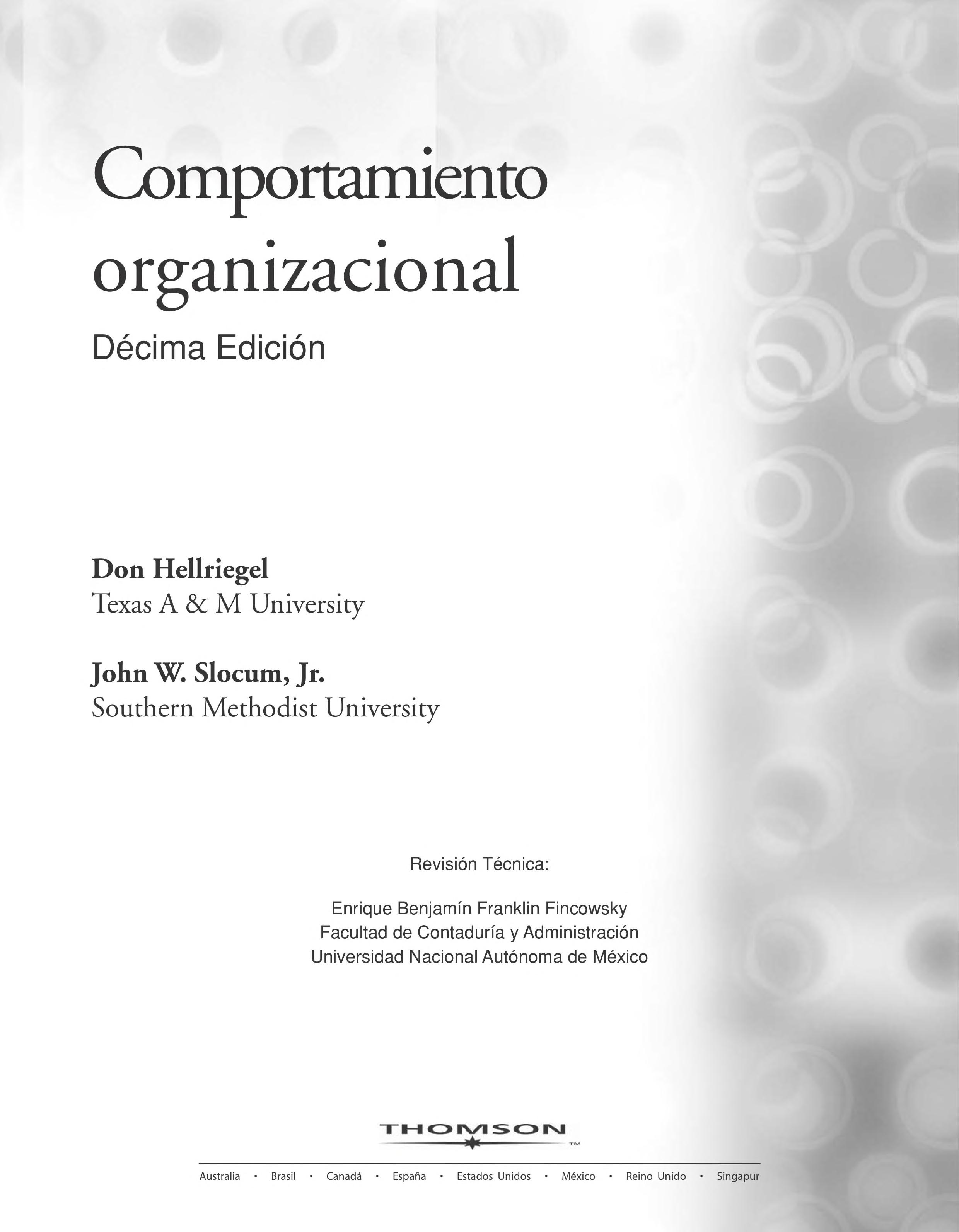 Comportamiento Organizacional/ Organizational Behavior