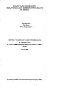 Heads, Tails, Or Equality?: Men, Women, And Reproductive Health In Zambia